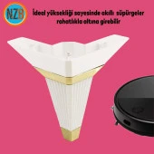 Mobilya Kanepe Çekyat Sehpa TV Ünitesi Koltuk Ayağı Baza Ayak Köşe 14 cm Beyaz Altın thumbnail 5