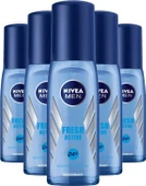 Nivea Deodorant Erkek Fresh Active Pump Sprey 75 ml X5 - 1