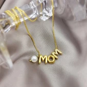 Vaoov 925 Ayar Gümüş İncili İsim Kolye thumbnail 2