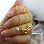 Vaoov 925 Ayar Gümüş İncili İsim Kolye thumbnail 4