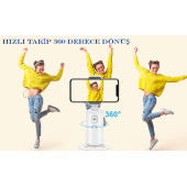 TechTic Yüz İzleme 360 Derece Telefon Tutucu Vlog Canlı Yayın Selfie Telefon Gimbali - 10