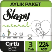 Sleepy Natural 3 Beden Midi Bebek Bezi 2X112 224 Adet - 1