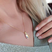 Vaoov 925 Ayar Gümüş Damla Swarovski Taşlı Hediye Kolye thumbnail 2