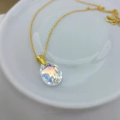 Vaoov 925 Ayar Gümüş Damla Swarovski Taşlı Hediye Kolye thumbnail 5