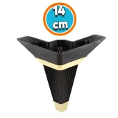 Mobilya Kanepe Çekyat Sehpa TV Ünitesi Koltuk Ayağı Baza Ayak Köşe 14 cm Siyah Altın thumbnail 1
