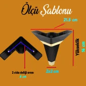 Mobilya Kanepe Çekyat Sehpa TV Ünitesi Koltuk Ayağı Baza Ayak Köşe 14 cm Siyah Altın thumbnail 2