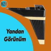 Mobilya Kanepe Çekyat Sehpa TV Ünitesi Koltuk Ayağı Baza Ayak Köşe 12 cm Siyah Altın thumbnail 3