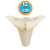 Mobilya Kanepe Çekyat Sehpa TV Ünitesi Koltuk Ayağı Baza Ayak 12 cm Krem Altın thumbnail 1