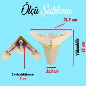 Mobilya Kanepe Çekyat Sehpa TV Ünitesi Koltuk Ayağı Baza Ayak 12 cm Krem Altın thumbnail 2