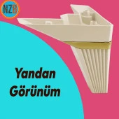 Mobilya Kanepe Çekyat Sehpa TV Ünitesi Koltuk Ayağı Baza Ayak 12 cm Krem Altın thumbnail 5