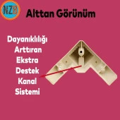 Mobilya Kanepe Çekyat Sehpa TV Ünitesi Koltuk Ayağı Baza Ayak 12 cm Krem Altın thumbnail 7