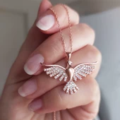 Vaoov 925 Ayar Gümüş Kanatlı Kolye thumbnail 2