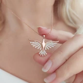 Vaoov 925 Ayar Gümüş Kanatlı Kolye thumbnail 1