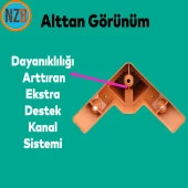 Mobilya Kanepe Çekyat Sehpa TV Ünitesi Koltuk Ayağı Baza Ayak Köşe 12 cm Ceviz Altın thumbnail 5