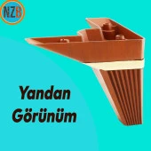 Mobilya Kanepe Çekyat Sehpa TV Ünitesi Koltuk Ayağı Baza Ayak Köşe 12 cm Ceviz Altın thumbnail 6