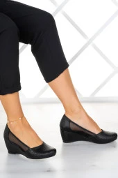 Erkan Saçmacı Evelyn Siyah Nano Fileli Dolgu Topuklu Ayakkabı - 2