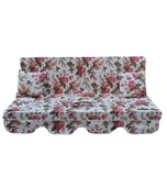 Mandaş Süngerli 3 Kişilik Salıncak Minder Seti (Pamuklu Kumaş)-İngiliz Gülü Pembe thumbnail 1