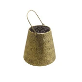 T.Concept Dekoratif Parlak Simli Eskitme Metal Mumluk Gold - 1