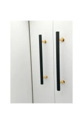 Mobilya Dolap Kulpu Mutfak Çekmece Kulpu Çizgili Dal Siyah Gold 128 mm ( 12,8 Cm ) 10 Adet thumbnail 3