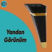 Mobilya Kanepe Çekyat Sehpa TV Ünitesi Koltuk Ayağı Baza Ayak 15 cm Siyah Altın thumbnail 6