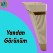 Mobilya Kanepe Çekyat Sehpa TV Ünitesi Koltuk Ayağı Baza Ayak 15 cm Krem Altın thumbnail 4
