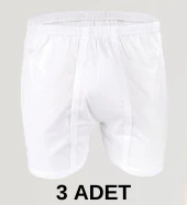 3 Adet Erkek % 100 Pamuk Arjantin Penye Boxer Beyaz (65 Kilo-115 Kilo) - 1