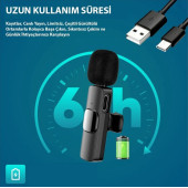 K9 Type-C Girişli Kablosuz Tak Çalıştır Yaka Mikrofonu - 7
