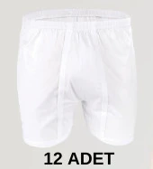 12 Adet Erkek % 100 Pamuk Arjantin Penye Boxer Beyaz (65 Kilo-115 Kilo) - 1