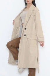 Kemerli Trençkot Vizon - 11613.683. - 6