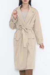 Kemerli Trençkot Vizon - 11613.683. - 7