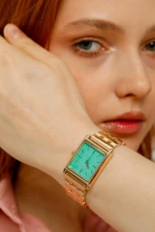 Maria Yeşil Kadran Gold Kordon Kadın Kol Saat - 1