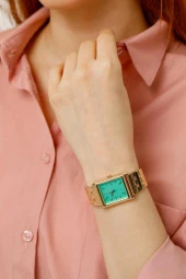 Maria Yeşil Kadran Gold Kordon Kadın Kol Saat - 2