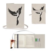 Black Swan Siyah Kuğu Nakışlı Kitap - Tablet - Ebook Çantası / Kılıfı - 1