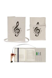 Müzik Notaları Nakışlı Kitap - Tablet - Ebook Çantası / Kılıfı - 1