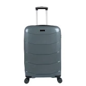 Bagacar Ultra Hafif Kırılmaz Silikon Kabin Boy Valiz Gri+ETİKET HEDİYELİ! thumbnail 1