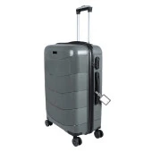 Bagacar Ultra Hafif Kırılmaz Silikon Kabin Boy Valiz Gri+ETİKET HEDİYELİ! thumbnail 2