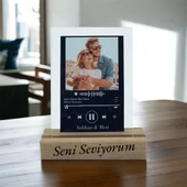 Kişiye Sevgiliye Özel Fotoğraflı, Sözlü ve Barkodlu Spotify Masaüstü Plak - 2
