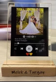 Kişiye Sevgiliye Özel Fotoğraflı, Sözlü ve Barkodlu Spotify Masaüstü Plak - 1