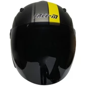 FREE-M 601 MAT SİYAH-SARI KASK (SİYAH CAMLI) - 2
