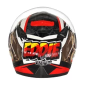 Free-M 961 Monkey Güneş Vizörlü Çeneden Açılır Kask Siyah - Beyaz - Kırmızı - 5