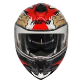 Free-M 961 Monkey Güneş Vizörlü Çeneden Açılır Kask Siyah - Beyaz - Kırmızı - 4