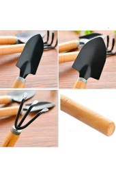 Hobi Bahçe Seti 3 Lü Bitki Çiçek Bakım Seti El Aletleri Seti Tırmık Kürek Sivri Kazma Küregi Set - 6