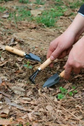 Hobi Bahçe Seti 3 Lü Bitki Çiçek Bakım Seti El Aletleri Seti Tırmık Kürek Sivri Kazma Küregi Set - 7