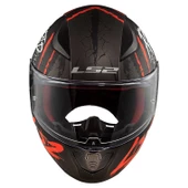 LS2 RAPID RAVEN MAT SİYAH-BEYAZ-KIRMIZI KASK - 3