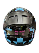 LS2 RAPID PLAYER SİYAH-MAVİ KASK (GÖKKUŞAĞI CAM+ŞEFFAF CAM+SPOILER) - 3