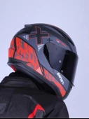 LS2 RAPID XTREET MAT SİYAH-KIRMIZI KASK (SİYAH+ŞEFFAF CAMLI) - 1
