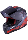 LS2 RAPID XTREET MAT SİYAH-KIRMIZI KASK (SİYAH+ŞEFFAF CAMLI) - 2