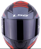 LS2 RAPID XTREET MAT SİYAH-KIRMIZI KASK (SİYAH+ŞEFFAF CAMLI) - 3