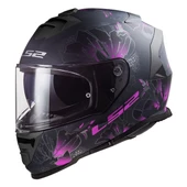LS2 STORM 2 BURST MAT SİYAH-PEMBE KASK - 1