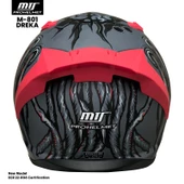 MTS M-201-SNAKE DREKA MAT SİYAH-KIRMIZI GÜNEŞ VİZÖRLÜ KASK - 3